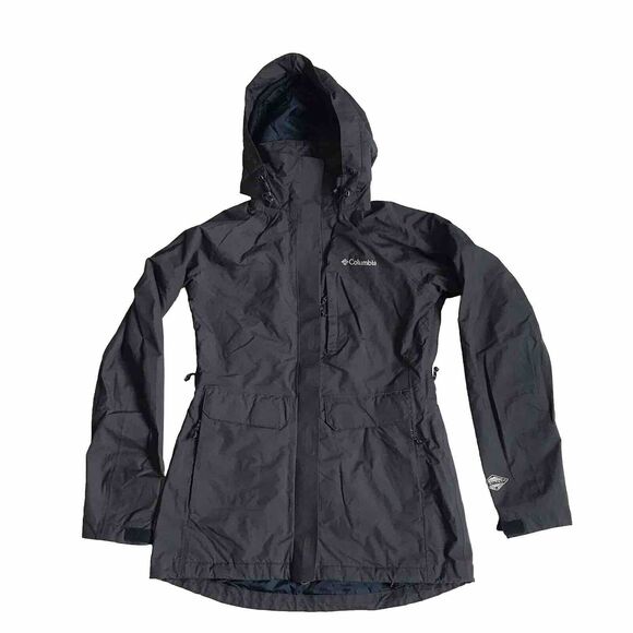 Columbia Women's Omni Tech Miles Waterproof Breathable Rain Hood Jacket XS Blue - Picture 1 of 16